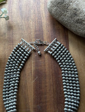 Load image into Gallery viewer, Multi Strand Choker Sterling Silver 5mm Pearls Bead Necklace. 16 Inch. Gift