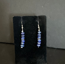Load image into Gallery viewer, Southwestern 925 Sterling Silver Blue Lapis Bead Earrings 1 Inch