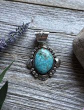 Load image into Gallery viewer, Navajo Native American Sterling Silver Turquoise Handmade Pendant R Yazzie Gift