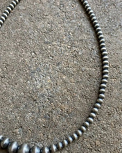 Load image into Gallery viewer, 4mm - 8mm Single Graduated Sterling Silver Oxidized Pearls Bead Necklace 24 Inch