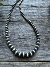 Load image into Gallery viewer, Graduated 925 Sterling Silver Pearls 4mm-8mm Bead Necklace 24 Inch