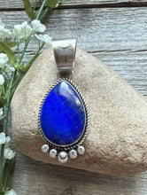 Load image into Gallery viewer, Native American Navajo Sterling Silver Lapis Pendant R Yazzie Gift