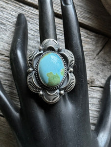 Native American 925 Sterling Silver Turquoise Ring. Size 7.5 GP Gift