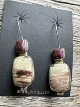 Load image into Gallery viewer, Navajo Sterling Silver Purple Spiny Oyster Multi Stone Handmade Earrings RS