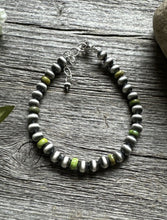 Load image into Gallery viewer, Genuine Green Turquoise 6mm 7 Inch 925 Sterling Silver Pearls Bead Bracelet