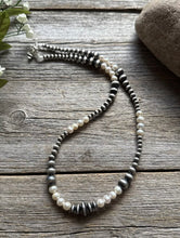Load image into Gallery viewer, Freshwater Pearls Multi Graduated Sterling Silver Bead Necklace 18 inch 4mm -8mm