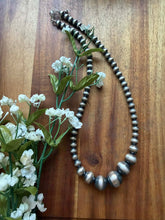 Load image into Gallery viewer, Sterling silver graduated 7 mm to 16 mm bead necklace