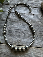 Load image into Gallery viewer, Southwestern 925 Sterling Silver Pearls Bead Necklace. 26 inch