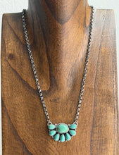 Load image into Gallery viewer, Navajo Sterling Silver Turquoise Cluster Chain Necklace Marcella James