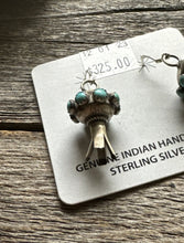 Load image into Gallery viewer, Navajo 925 Sterling Silver Turquoise Blossom Earrings MS Southwestern