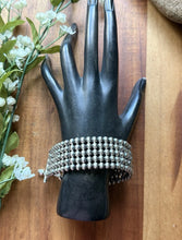 Load image into Gallery viewer, Multi Strand Sterling Silver 5mm Pearls Bead Bracelet. 7 Inch. Gift