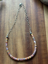 Load image into Gallery viewer, Sterling Silver Multi Stone Color Shell Pearls Chain Bead Necklace. 16 Inch Gift