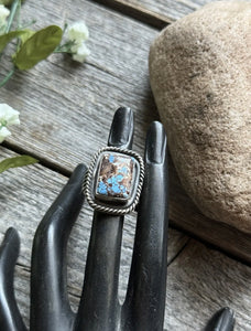 Native American Sterling Silver Golden Hill Turquoise Ring. Size 10 Gift BJ