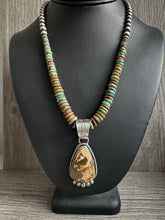Load image into Gallery viewer, Handmade NavajoTurquoise &amp; Sterling Silver Pendent With Turquoise Necklace