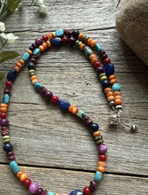 Load image into Gallery viewer, Sterling Silver Pearls Multi Stone Color Bead Necklace 23 inch