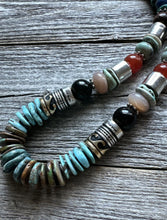 Load image into Gallery viewer, Tommy &amp; Rosita Singer T R Sterling Silver Turquoise Bead Necklace 20”