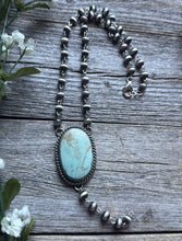 Load image into Gallery viewer, Navajo 925 Sterling Silver Royston Turquoise Pendant Rosary Necklace. 20 Inch KY