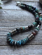 Load image into Gallery viewer, Tommy Rosita Singer T R Sterling Silver Blue Turquoise Bead Necklace 20 Inch