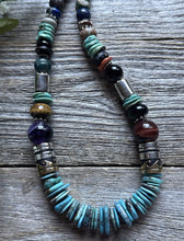 Load image into Gallery viewer, Tommy Rosita Singer T R Sterling Silver Blue Turquoise Bead Necklace 20 Inch