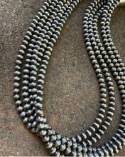 Load image into Gallery viewer, 5mm Multi Strand 925 Sterling Silver Oxidized Pearls Bead Necklace 34 Inch