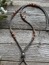 Load image into Gallery viewer, Jacla Sterling Silver Multi Graduated Spiny Oyster Pearls Bead Necklace 24 inch