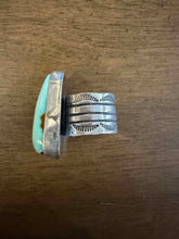 Load image into Gallery viewer, Navajo sterling silver  turquoise royston ring adjustable
