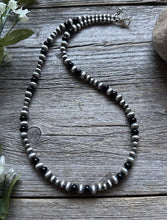Load image into Gallery viewer, Sterling Silver Multi Bead Black Onyx W Pearls Bead Necklace. 18 inch. Gift