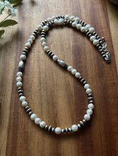 Load image into Gallery viewer, Sterling Silver Freshwater Pearl W Multi Bead Pearls Necklace. 24 inch. Gift