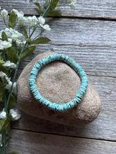 Load image into Gallery viewer, Turquoise Heishi 7 Inch Stretch Elastic Stretchy Bead Bracelet Gift