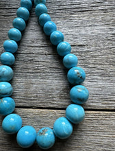 Load image into Gallery viewer, Sleeping Beauty Turquoise 925 Sterling Silver Nuggets Bead Necklace 18 inch Gift