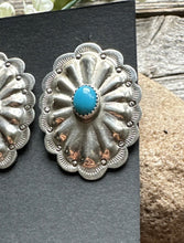 Load image into Gallery viewer, Navajo Native American Sterling Silver Turquoise Stud Earrings DM