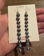 Load image into Gallery viewer, Navajo sterling silver turquoise earrings