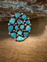 Load image into Gallery viewer, Navajo sterling silver turquoise  ring adjustable