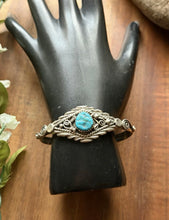 Load image into Gallery viewer, Baby Navajo Sterling Silver Blue Turquoise Cuff Bracelet