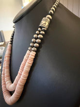 Load image into Gallery viewer, Sterling silver pink conch multi strand necklace 24 in