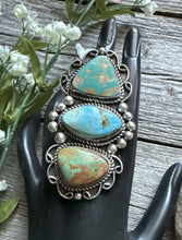 Load image into Gallery viewer, Native American Sterling Silver Royston Turquoise Adjustable Ring. C Yazzie