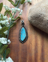 Load image into Gallery viewer, Navajo Sterling Silver Kingman Spiderweb Turquoise Pendant H Piasso