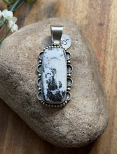Load image into Gallery viewer, Navajo Native American Sterling Silver White Buffalo Turquoise Pendant D Benally
