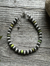 Load image into Gallery viewer, Genuine Green Turquoise 6mm 7 Inch 925 Sterling Silver Pearls Bead Bracelet