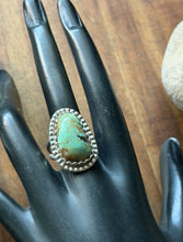 Load image into Gallery viewer, Vintage Old Pawn Navajo Sterling Silver Green Turquoise Ring Size 7