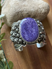 Load image into Gallery viewer, Native American Sterling Silver Purple Charoite Cuff Bracelet H Happy Piasso