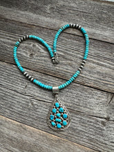 Load image into Gallery viewer, Navajo sterling silver turquoise necklace pendant