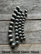 Load image into Gallery viewer, 925 Sterling Silver “Navajo Style” 10mm Pearl Seamless Loose Beads Lot of 10