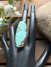 Load image into Gallery viewer, Navajo Native Sterling Silver Number 8 Turquoise Adjustable Ring Leslie Nez Gift
