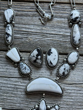 Load image into Gallery viewer, Navajo Sterling Silver White Buffalo Turquoise Lariat Necklace Set Mary Ellen