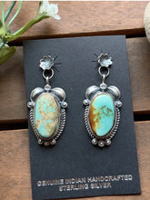 Load image into Gallery viewer, Navajo 925 Sterling Silver Royston Turquoise Earrings KY Southwestern