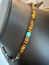 Load image into Gallery viewer, Sterling silver Tiger eye bead necklace 18 inch
