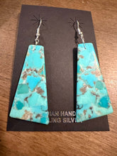 Load image into Gallery viewer, Navajo sterling silver turquoise slab earrings