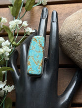 Load image into Gallery viewer, Navajo Native Sterling Silver Number 8 Turquoise Adjustable Ring Leslie Nez Gift