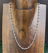 Load image into Gallery viewer, Sterling Silver 4mm Pearls Rosary Bead Necklace. 18 Inch.